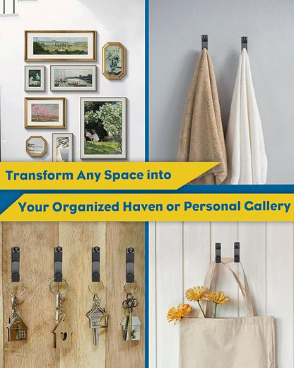 Uniclife 188 Pcs Picture Hanging Kit, 10 lb, 20 lb, 30 lb, 50 lb, 100 lb Heavy Duty Picture Hangers for Drywall & Wood, Picture Hanging Hooks, Frame Hooks for Hanging Photos Mirrors Paintings, Black