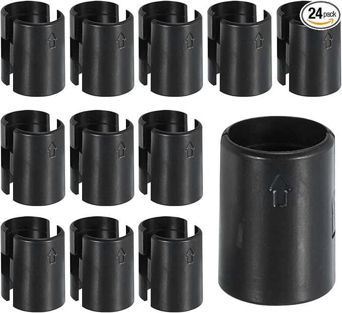 uxcell Wire Shelf Clips, 24pcs 7/8 Inch(22mm) Wire Shelving Lock Clips, Plastic Shelving Sleeves Replacements for Wire Shelving System(12 Pairs)