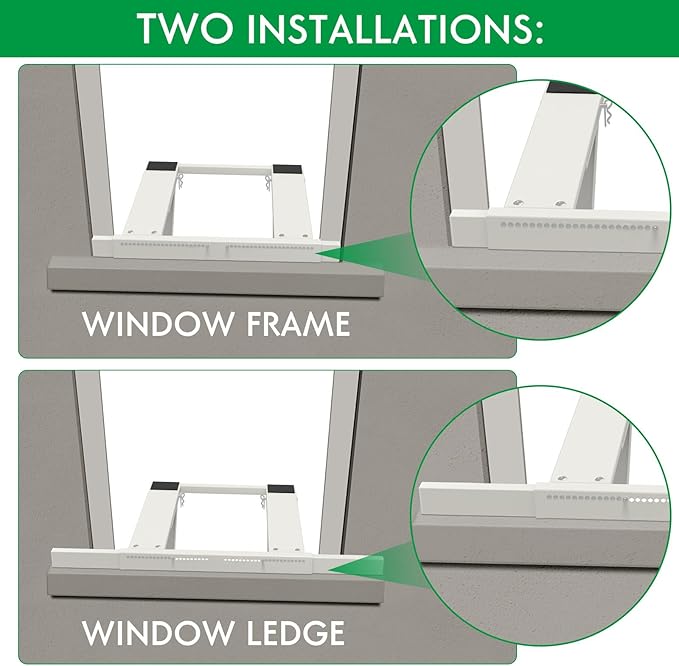 Window Air Conditioner Support Bracket, Window AC Support Bracket No Drilling Required – Easy to Install Universal Window AC Mount,(up to 200 lbs)