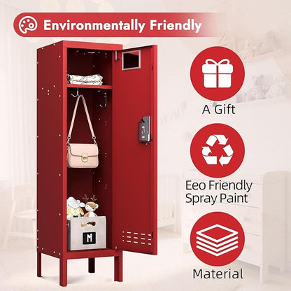 Metal Kids Locker,Metal Cabinet Storage Lockers,Lockable for Employees with Door,54" Height Steel Locker,Lockable Steel Locker for Children's Room, Playroom, School,Gym