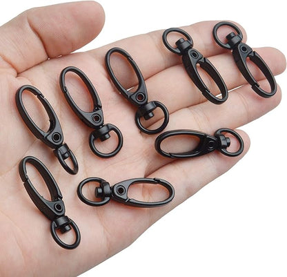 Swivel Clasp Clips,50pcs 35mm Swivel Trigger Clips Metal Keyring Clasps Snap Hooks for Hanging Key Chains Dog Leashes Crafts Decorations,Black