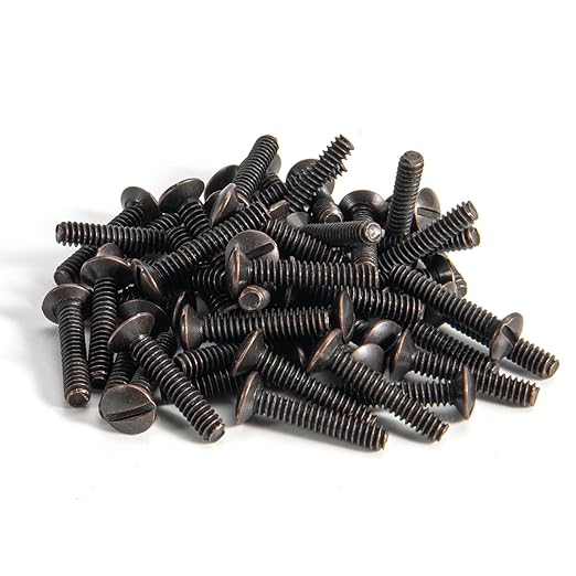Henne Bery 3/4" Long 6-32 Thread, Oval Head Milled Slot Replacement Wall Plate Screws, 50 Pack, Bronze