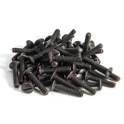 Henne Bery 3/4" Long 6-32 Thread, Oval Head Milled Slot Replacement Wall Plate Screws, 50 Pack, Bronze
