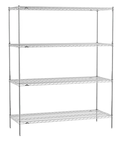 Metro EZ2460NC-4 Super Erecta Industrial Wire Shelving 4-Shelf Convenience Pak, Chrome, 24" x 60" x 74.5"