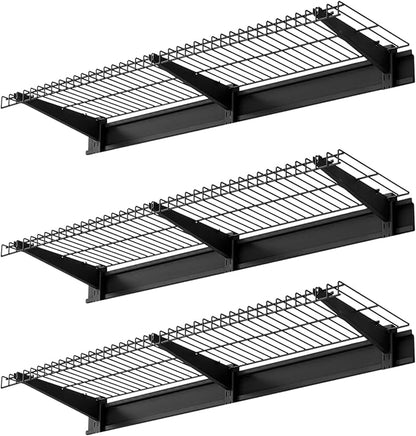 VEVOR 3-Tier Heavy Duty Wall Garage Shelving, 1 x 3 ft Steel Wall Mounted Shelving Unit, 11 x 36 Inch Per Shelf Floating Storage Metal Rack for Garage with 450 lbs Total Weight Capacity, Black
