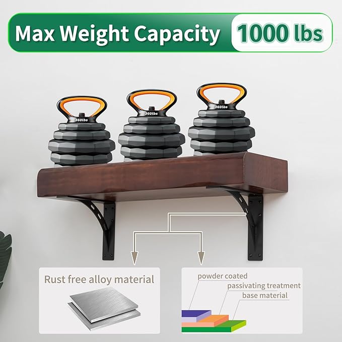 9 inch x8 inch Heavy Duty Bracket,Granite Countertop Support , Heavy Duty Shelf Brackets , Max Load 1000 Lbs ,Mantel Brackets (Set of 2) - Countertop Support Brackets (9" x 8")