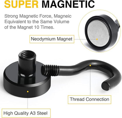 DIYMAG Magnetic Hooks, 30lbs+ Magnet Garage Hook 2026 Cruise Cabin Ship Essentials Heavy Duty Strong Magnets Refrigerator Fridge Hanging for Classroom Beach Vacation Kitchen Grills Home Black 60 Pack