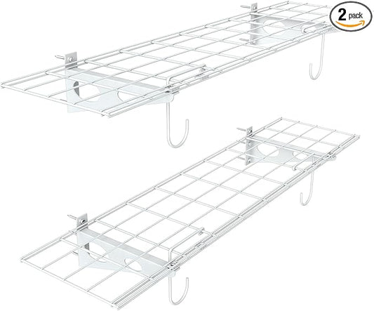 WALMANN 2-Pack Garage Wall Shelves, 1 x 4 ft/12 * 48 inch Wall Mounted Storage Shelves for Garage Heavy Duty Floating Shelf, Holds Up to 220 lbs(White)