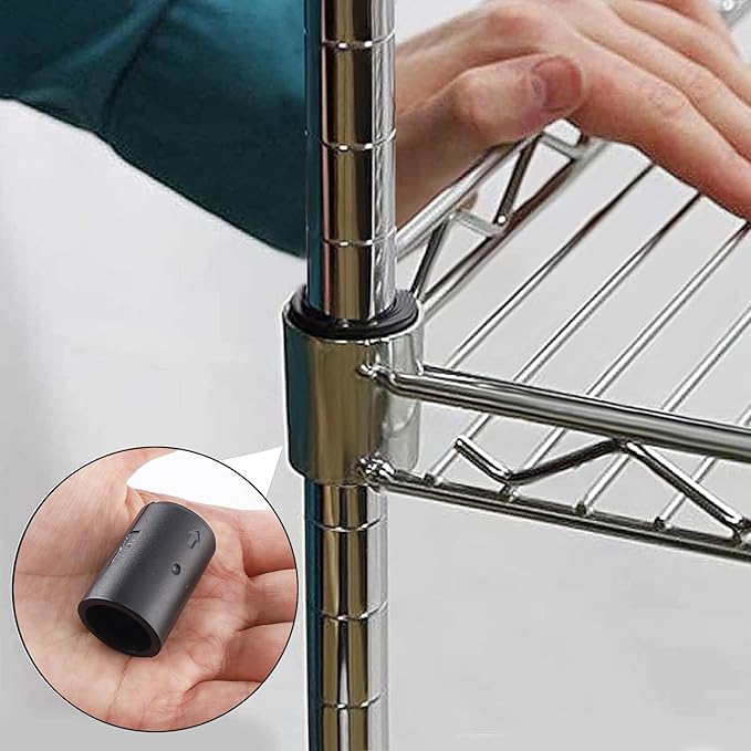 24 Pcs Wire Shelf Clips for 3/4" Post - 12 Pairs of Wire Rack Lock Clip Replacements for Metal Shelving Sleeves System, Plastic Parts for Stability and Layer Spacing Adjustment