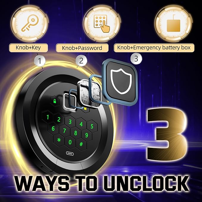 6-9 Gun Safe for Rifles and Pistols, Quick Access Gun Cabinets for Rifles and Shotguns with Digital Keypad, Rifle Safe with Removable Shelves and Alarm System, Easy Assembly Gun Locker