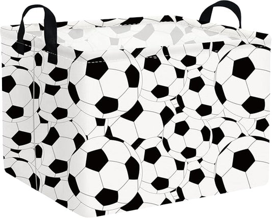 FXOLCSHE Rectangular Easter Soccer Basket,Sports Boys box,Collapsible waterproof college dorm laundry basket,Baby Nursery Hamper,Boys Soccer Room Decor(Big football)