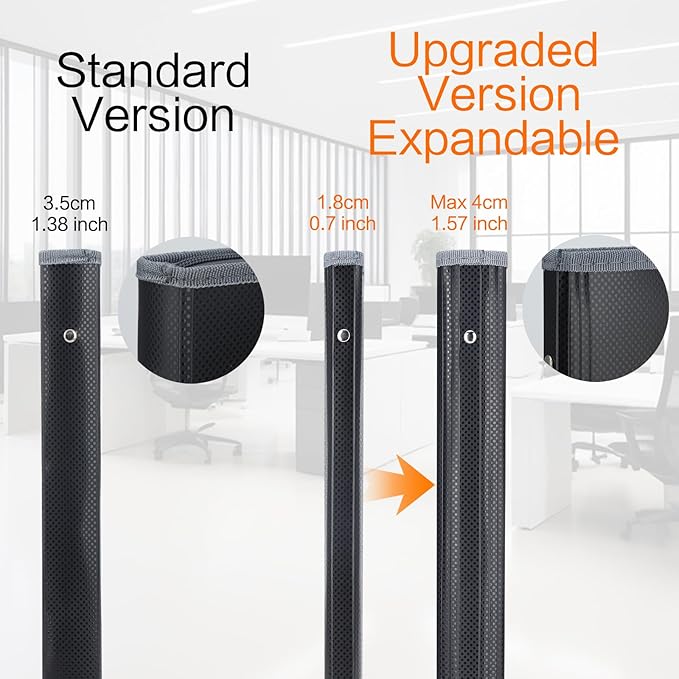 NAFY Expanding File Folders, 2Pack, 13 Pockets, A4 Letter Size, Portable Accordion, Zipper, Multicolor Labels, Office School Supplies, Black+Blue
