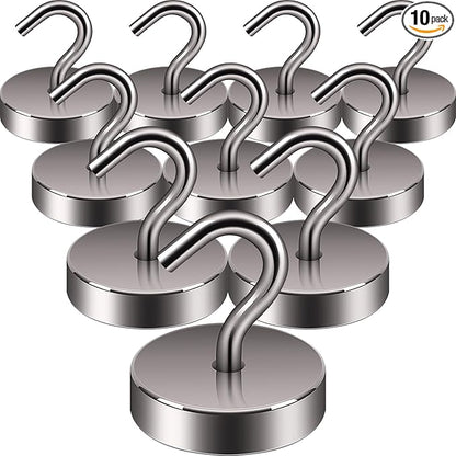 Neosmuk Magnetic Hooks, Cruise Ship Essentials, 80lb+ Heavy Duty Magnetic Hooks for Cruise Cabins, Refrigerator, Grill, Hanging, and Travel | Extra Strong Must-Haves Magnet Hook,Brown