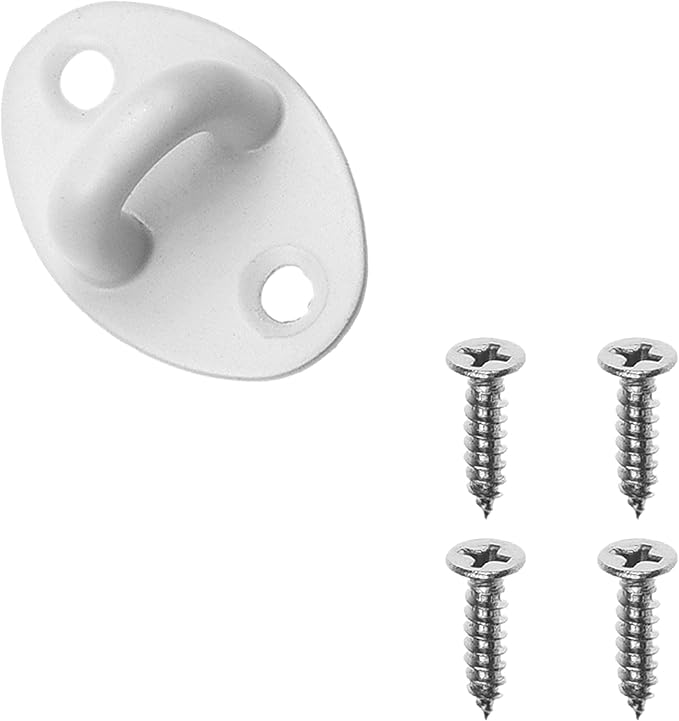 Kare & Kind Hook and Eye Latch (4-inch) - with Mounting Screws - Heavy Duty Locks for Door, Gates, Barns, Bathrooms, Cabins (1-White)