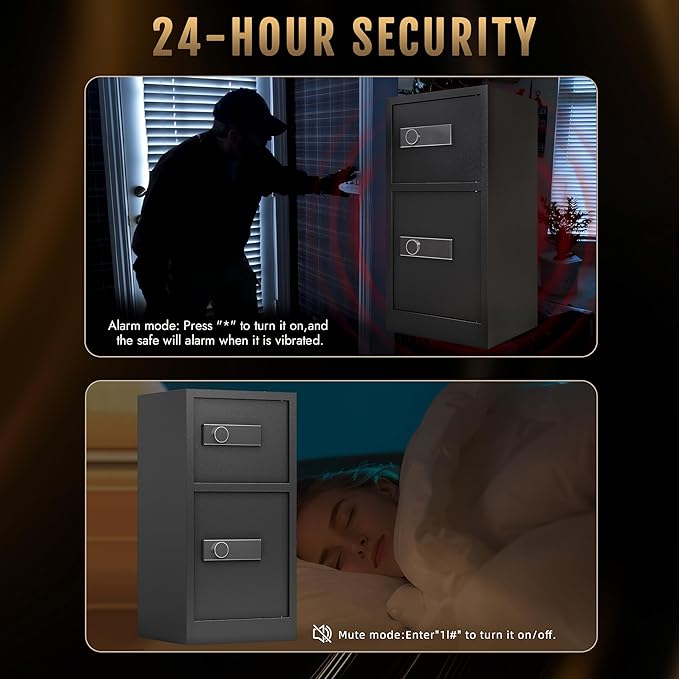 8.6 Cu Ft Extra Large Home Safe with Fireproof and Waterproof Bag,Heavy Duty Double Door Security Safe Box with Removable Shelves,Digital Safes with Hidden Lock Box for Cash Files Office