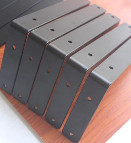 10 Pack - L 11" x H 6" x W1.5, 5mm Thick Black L Shelf Bracket, Iron Shelf Brackets, Metal Shelf Brackets, Floating Shelf, Shelf Supports with Screws
