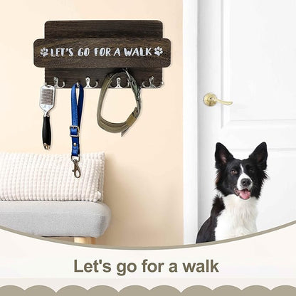 Dog Leash Holder for Wall, Convenient Storage Dog Leash Hook, Keep Leashes Organized, Brown