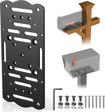 Metal Mailbox Mounting Bracket,Post Mount Mailboxes Board,Mailbox Bracket for 4x4 Wood or Hollow Posts,Mailbox Mounting Plate For Most Post-Mounted Mailboxes with Mounting Holes at the Bottom