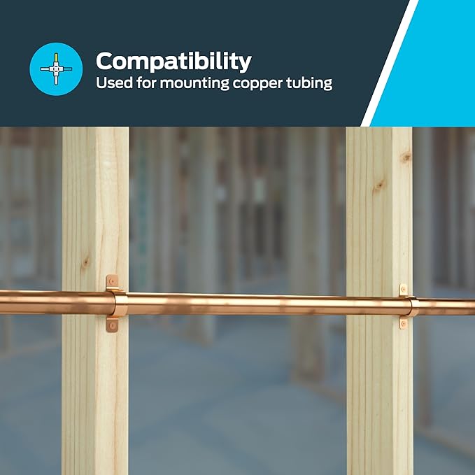 HoldRite 1/2 Inch Copper 2-Hole Strap, 5 Pack, Pipe Support, CPS050Z5