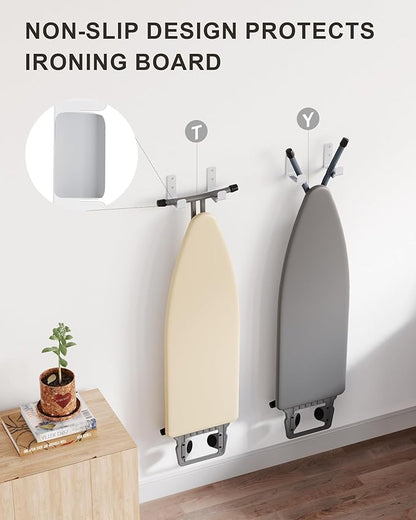 Ironing Board Holder 304 Stainless White, Ironing Board Hanger Y T Leg Heavy Duty Iron Board Holder Hook for Laundry Room