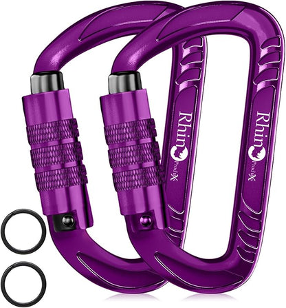 12kN (2697 lbs) Heavy Duty Carabiner Clips, for Securing Pets, Outdoor, Camping, Hiking, Hammock, Dog Leash Harness, Keychains