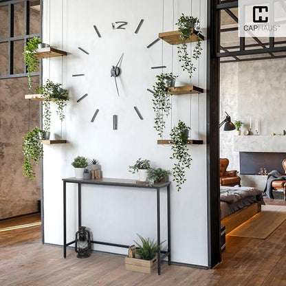 CAPHAUS 41” Classic Console Table for Entryway, Modern Sofa Tableau for Living Room, Industrial Console Mesa, Snack Entrance Table for Hallway, Accent Behind Couch Plant Table, Grey Oak