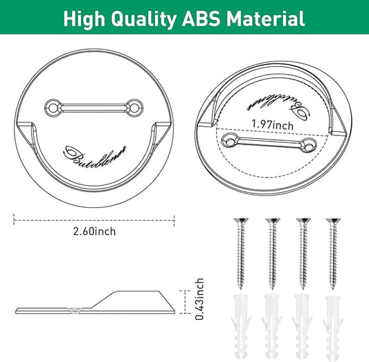 Shower Curtain Rod Holder for Wall,No-Drill Self-Adhesive Tension Rod Holder,Max Diameter 2.6 Inches,Fits Shower Rod Under 1.97 Inches In Diameter,Holds up to 80 Pounds,Clear-ABS,4 Pack