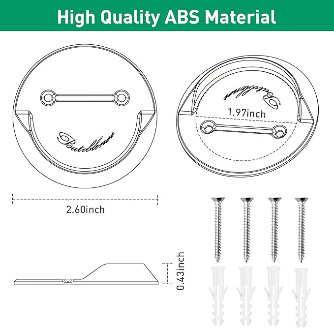 Shower Curtain Rod Holder for Wall,No-Drill Self-Adhesive Tension Rod Holder,Fits Shower Rod Under 1.97 Inches In Diameter,Holds up to 80 Pounds,Clear-ABS,2 Pack