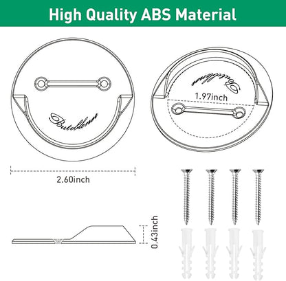 Shower Curtain Rod Holder for Wall,No-Drill Self-Adhesive Tension Rod Holder,Fits Shower Rod Under 1.97 Inches In Diameter,Holds up to 80 Pounds,Clear-ABS,2 Pack