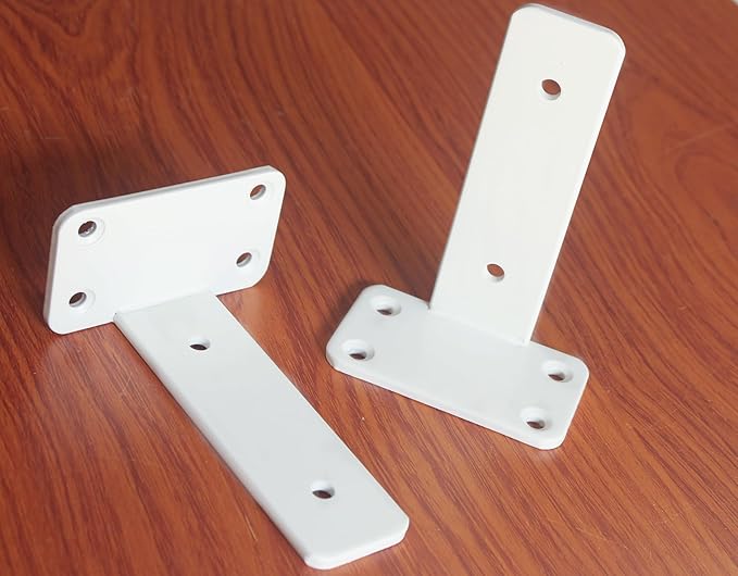12 Pack - 6 inch White Hidden L Shelf Bracket (1/5 Inch Thicked) Iron Floating Shelf Brackets Rustic Industrial Metal Brackets for Shelf Support