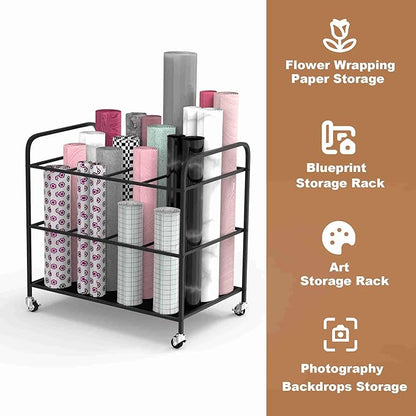 Yoga Mat Holder Organizer Yoga Mat Storage Rack Basket for Home Gym Exercise Workout Equipment Storage Shelf Cart