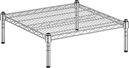 24" x 24" x 8" Chrome Wire Storage Shelf, Dunnage Rack, Commercial 1 Tier Small Shelf