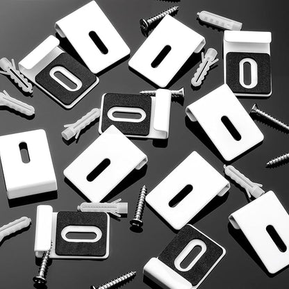 12 Pcs Metal Mirror Holder Clips for Wall Mounting Heavy Duty Frameless Mirror Hangers Hooks Hardware Mounting Clip for Wall Tile Billboard Display(White,1/4 Inch)