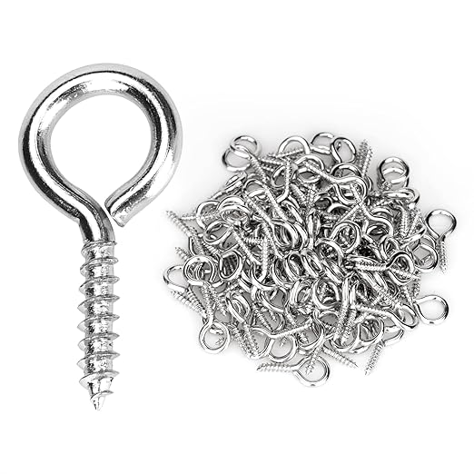 Aovchei Eye Screws, 150PCS 0.59 inches Heavy Duty 304 Stainless Steel Self Tapping Eye Hooks Bolts, Indoor & Outdoor for Hanging Artwork