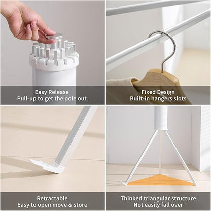 Clothes Drying Rack Tripod Aluminum-16rods,Portable Foldable Drying Rack,Drying Rack Clothing for Laundry Bedroom Household