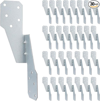 30 Pack Hurricane Straps Brackets, Heavy Duty Hurricane Ties with Black Powder-Coated, Hurricane Straps Trusses/Rafters Ties Brackets Joist Hangers for Wood, Shed, Roof