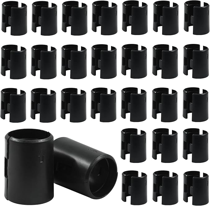 56Pcs (28 Pairs) Wire Shelf Clips, 7/8"(22mm) Post Wire Shelving Shelf Lock Clips, Plastic Black Shelving Sleeves Replacements for Wire Shelving System