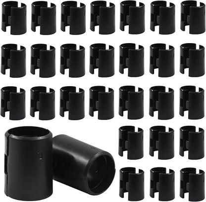 56Pcs (28 Pairs) Wire Shelf Clips, 7/8"(22mm) Post Wire Shelving Shelf Lock Clips, Plastic Black Shelving Sleeves Replacements for Wire Shelving System
