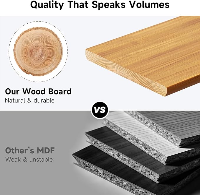 Dual Monitor Stand, 35.4 Inch Monitor Stand Riser for 2 Monitors, 2 Tiers Wood Desk Shelf with Storage, Desktop Organizer Stand for Computer, Laptop, Printer, TV (Cherry Wood, 35.4in)