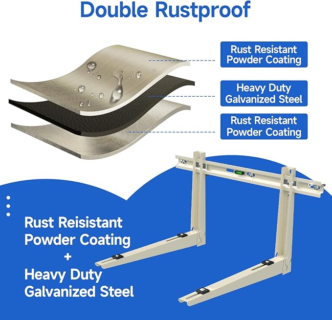 Mini Split Wall Mounting Bracket: Wall Mount Rack for 7000 9000 12000 18000 24000 30000 36000 BTU Mini Split Air Conditioner Units, Universal Outside Split System Mount Condenser Bracket, Max 550 LBS