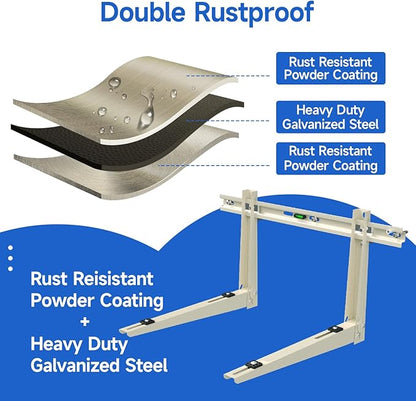 Mini Split Wall Mounting Bracket: Wall Mount Rack for 7000 9000 12000 18000 24000 30000 36000 BTU Mini Split Air Conditioner Units, Universal Outside Split System Mount Condenser Bracket, Max 550 LBS