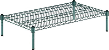 21" x 36" x 8" Green Epoxy Wire Storage Shelf, Dunnage Rack, Commercial 1 Tier Small Shelf