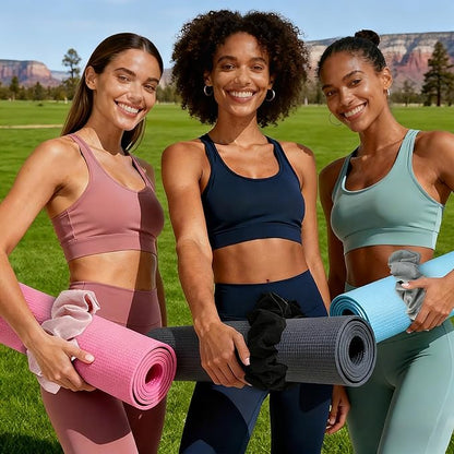 Yoga Mat Scrunchie - Stylish Holder, Durable & Elastic Fabric - Fits All Standard Mats (Mat Not Included)