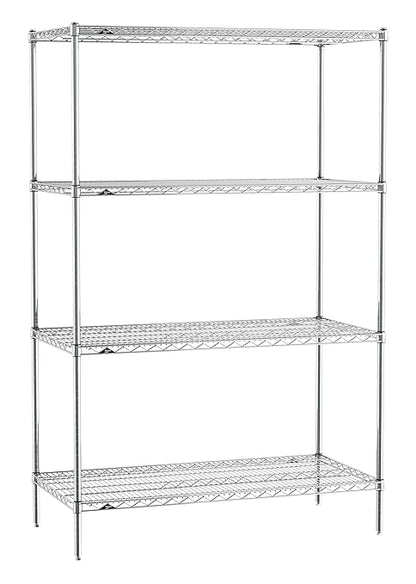 Metro EZ2448NC-4 Super Erecta Industrial Wire Shelving 4-Shelf Convenience Pak, Chrome, 24" x 48" x 74.5"