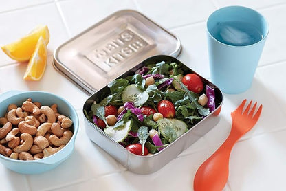 Bento Box Lunch and Condiment Containers Bundle for Kids and Adults, Set of 5, Stainless Steel