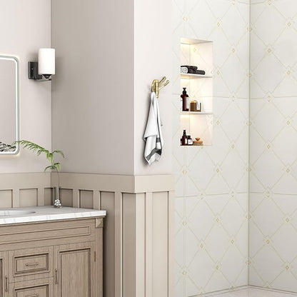 Angle Simple Towel Hook Brushed Gold, Metal Folding Swivel Towel Holder, Bathroom Robe Clothes Coat Hook, Home RV Organizer, Screw Mount
