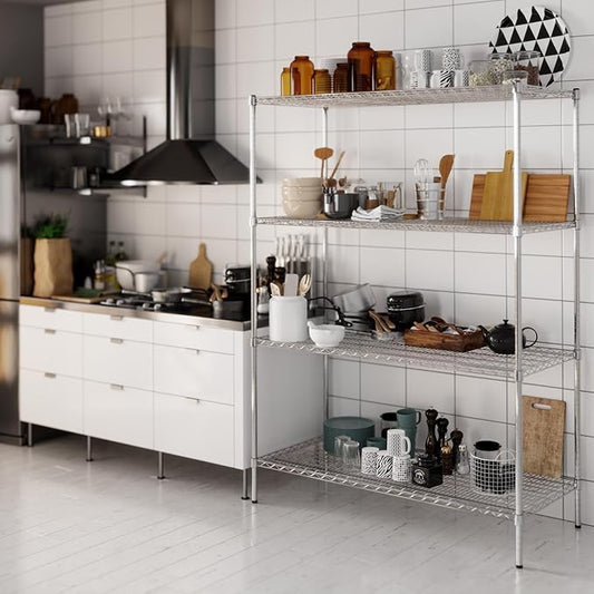 24" Deep x 54" Wide x 74" Height Wire Shelving Kit | 4-Tier | NSF Commercial Storage Rack Unit