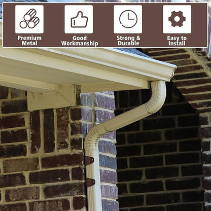 Shimeyao 8 Pcs Gutter Downspout Straps 2 x 3 Inch Downspout Pipe Clip Hidden Bracket, Aluminum Rain Gutter Straps for Secure Wall Mounting (Brown)