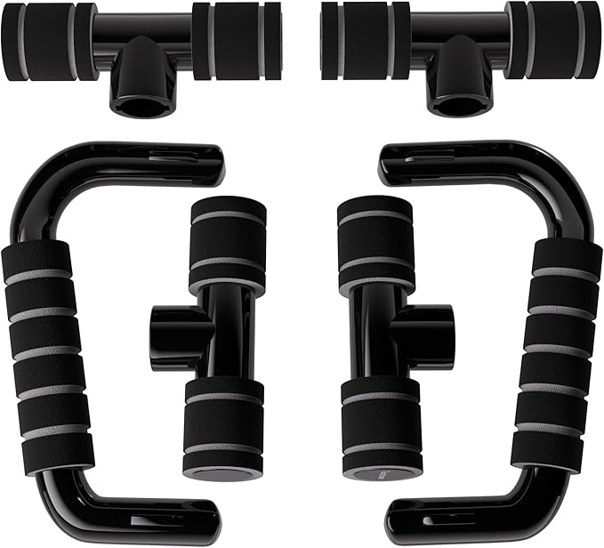 READAEER Push Up Bars Gym Exercise Equipment Fitness 1 Pair Pushup Handles with Cushioned Foam Grip and Non-Slip Sturdy Structure Push Up Bars for Men & Women