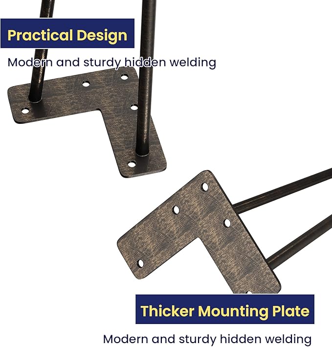 SMARTSTANDARD 16 Inch Heavy Duty Hairpin Furniture Legs, Metal Home DIY Projects for TV Stand, Sofa, Cabinet, etc with Rubber Floor Protectors Bronze 4PCS
